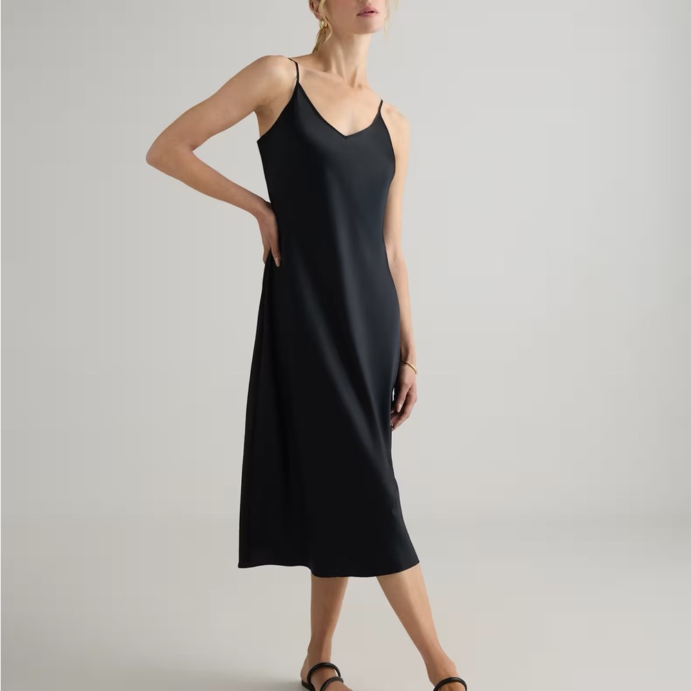 Quince Black Slip Dress